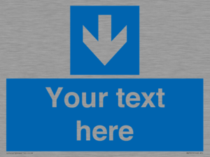 MA7917: Custom Directional signage blue down arrow