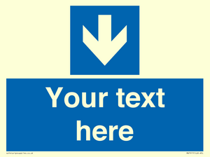 MA7917: Custom Directional signage blue down arrow