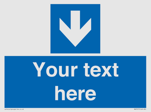 MA7917: Custom Directional signage blue down arrow