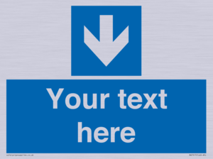 MA7917: Custom Directional signage blue down arrow