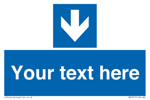 MA7917: Custom Directional signage blue down arrow