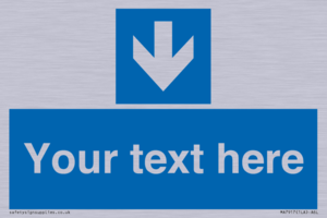 MA7917: Custom Directional signage blue down arrow