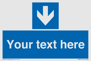 MA7917: Custom Directional signage blue down arrow