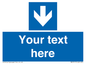 MA7917: Custom Directional signage blue down arrow