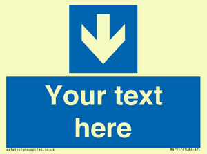 MA7917: Custom Directional signage blue down arrow