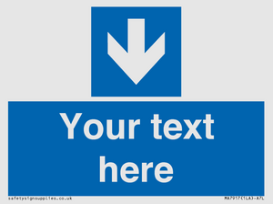 MA7917: Custom Directional signage blue down arrow