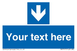 MA7917: Custom Directional signage blue down arrow