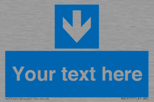 MA7917: Custom Directional signage blue down arrow