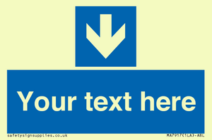 MA7917: Custom Directional signage blue down arrow