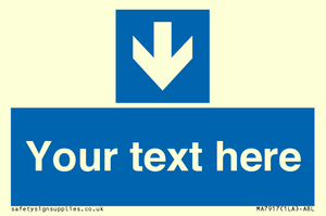 MA7917: Custom Directional signage blue down arrow
