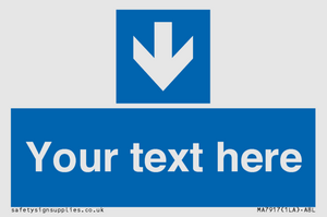 MA7917: Custom Directional signage blue down arrow