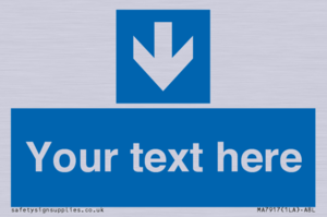 MA7917: Custom Directional signage blue down arrow