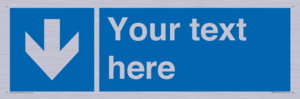 MA7917: Custom Directional signage blue down arrow