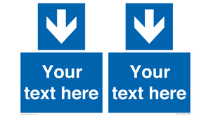 MA7917: Custom Directional signage blue down arrow