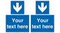 MA7917: Custom Directional signage blue down arrow
