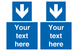 MA7917: Custom Directional signage blue down arrow