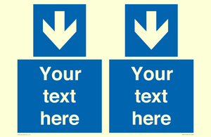 MA7917: Custom Directional signage blue down arrow