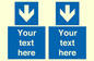 MA7917: Custom Directional signage blue down arrow