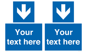 MA7917: Custom Directional signage blue down arrow