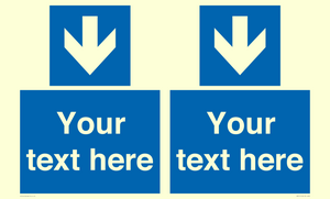 MA7917: Custom Directional signage blue down arrow