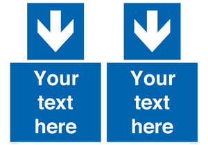 MA7917: Custom Directional signage blue down arrow