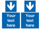 MA7917: Custom Directional signage blue down arrow