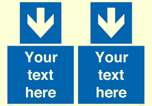 MA7917: Custom Directional signage blue down arrow