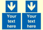 MA7917: Custom Directional signage blue down arrow