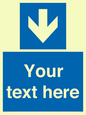 MA7917: Custom Directional signage blue down arrow