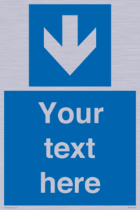 MA7917: Custom Directional signage blue down arrow
