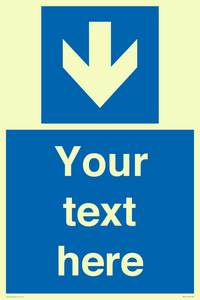 MA7917: Custom Directional signage blue down arrow