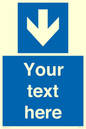 MA7917: Custom Directional signage blue down arrow