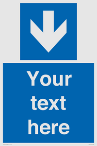 MA7917: Custom Directional signage blue down arrow