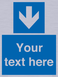 MA7917: Custom Directional signage blue down arrow