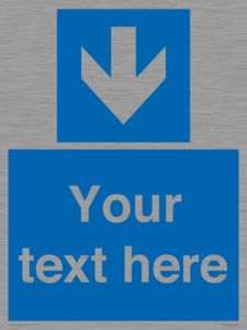 MA7917: Custom Directional signage blue down arrow