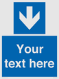 MA7917: Custom Directional signage blue down arrow