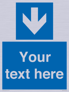MA7917: Custom Directional signage blue down arrow