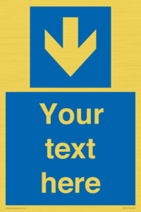 MA7917: Custom Directional signage blue down arrow
