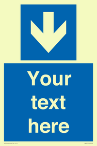 MA7917: Custom Directional signage blue down arrow