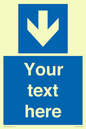 MA7917: Custom Directional signage blue down arrow