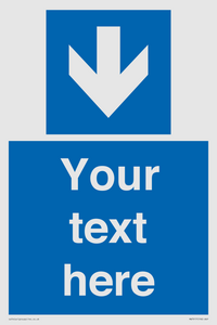 MA7917: Custom Directional signage blue down arrow