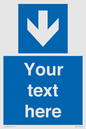 MA7917: Custom Directional signage blue down arrow
