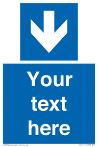 MA7917: Custom Directional signage blue down arrow