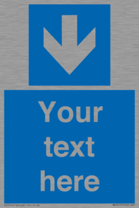 MA7917: Custom Directional signage blue down arrow