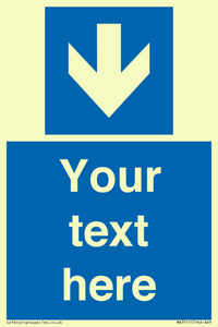 MA7917: Custom Directional signage blue down arrow