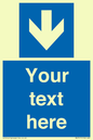 MA7917: Custom Directional signage blue down arrow