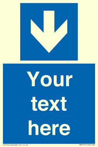 MA7917: Custom Directional signage blue down arrow
