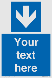 MA7917: Custom Directional signage blue down arrow