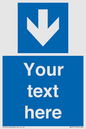 MA7917: Custom Directional signage blue down arrow