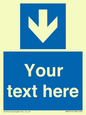 MA7917: Custom Directional signage blue down arrow